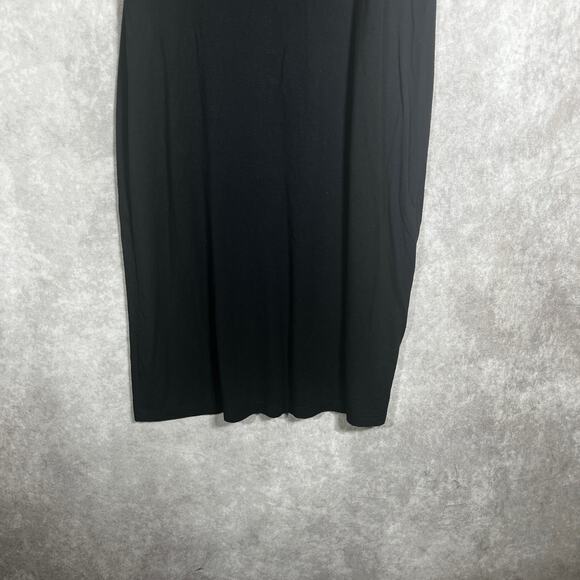 Athleta Santorini Dress Womens Medium Black Solid High Neck Sleeveless Fit Flare - Picture 4 of 11